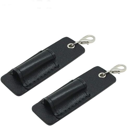 Genuine Leather Pen Holder, 2 Pack Boshiho Pen Pencil Holders for Badge Holder or Neck Lanyard (Black 2) in Kuwait