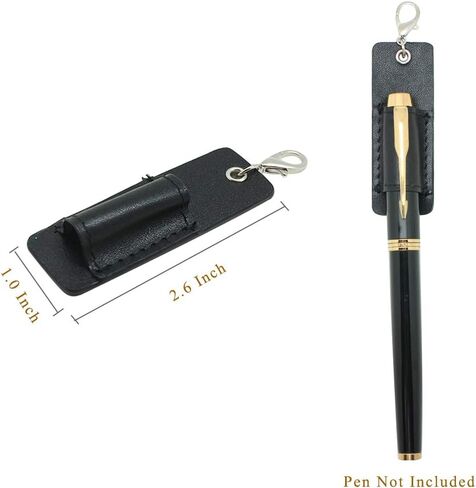 Genuine Leather Pen Holder, 2 Pack Boshiho Pen Pencil Holders for Badge Holder or Neck Lanyard (Black 2) in Kuwait