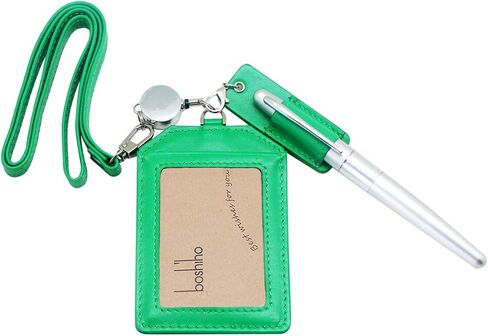 Genuine Leather Pen Holder, 2 Pack Boshiho Pen Pencil Holders for Badge Holder or Neck Lanyard (Black 2) in Kuwait