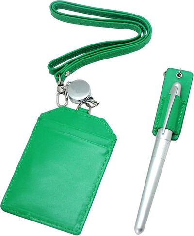 Genuine Leather Pen Holder, 2 Pack Boshiho Pen Pencil Holders for Badge Holder or Neck Lanyard (Black 2) in Kuwait