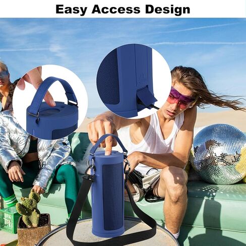 TXEsign Silicone Case Cover for Ultimate Ears MEGABOOM 3 Portable Wireless Bluetooth Speaker, Travel Protective Cover Carrying Pouch w Handle Adjustable Shoulder Strap (Lagoon Blue) in Saudi Arabia