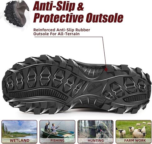 أحذية مطاطية من DRYCODE للرجال والنساء، أحذية مطاطية دافئة مقاومة للماء مقاس 6 مم من النيوبرين، حذاء مطر خارجي، بني، مقاس 5-14 in Kuwait