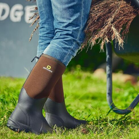 أحذية مطاطية من DRYCODE للرجال والنساء، أحذية مطاطية دافئة مقاومة للماء مقاس 6 مم من النيوبرين، حذاء مطر خارجي، بني، مقاس 5-14 in Kuwait