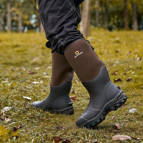 أحذية مطاطية من DRYCODE للرجال والنساء، أحذية مطاطية دافئة مقاومة للماء مقاس 6 مم من النيوبرين، حذاء مطر خارجي، بني، مقاس 5-14 in Kuwait