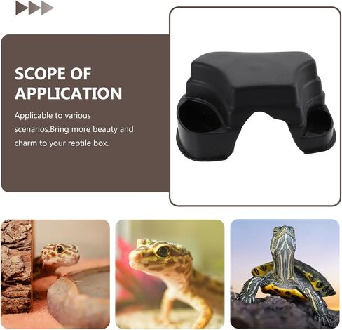 POPETPOP Reptisoil مرابي الزواحف 2 قطعة من البلاستيك مخبأ الزواحف الزواحف منصة الفرح الحيوانات الصغيرة إخفاء الكهف ليوبارد أبو بريص مخبأ الكهف لوازم الحيوانات الصغيرة (أسود) جلود الزواحف in Saudi Arabia