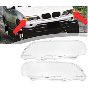 غطاء المصباح الأيمن/الأيسر للسيارة متوافق مع BMW X5 E53 1998 1999 2000 2001 2002 2003 غطاء عدسة المصباح الأمامي غطاء المصباح غطاء عاكس الضوء (الجانب الأيسر فقط) in Kuwait