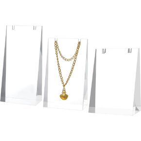 FINGERINSPIRE 3Pcs Acrylic Necklace Stand A-Shape Clear Jewelry Display Stands Acrylic Earring Displays Holder Necklace Stand Organizer Marketing Holders for Jewelry Hanging Supplies Home Decor in Kuwait