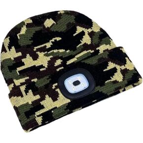 قبعة صغيرة LED للجنسين مع ضوء، قبعة مصباح أمامي LED قابلة لإعادة الشحن عبر USB، قبعة صغيرة محبوكة بإضاءة ليلية وقبعة مصباح يدوي in Kuwait