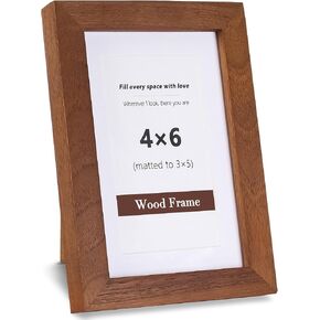 5x7 Picture Frame, Solid Natural Walnut Wood Photo Frame with Tempered Glass, 5 x 7 Wooden Frame Matted to 4x6/3x5, Wall or Tabletop Display in Saudi Arabia