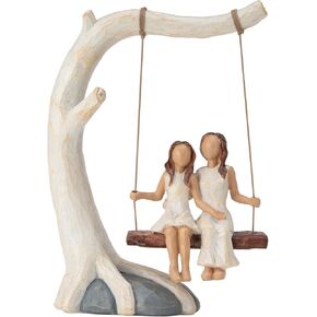 Swing Statue. Mother Daughter Sculpted Hand-Painted Figurine.Mom Birthday Gift from Daughter in Saudi Arabia