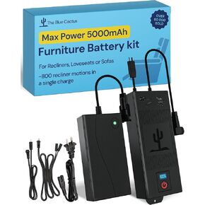 حزمة البطارية الزرقاء Big Cactus لإلغاء الأثاث مع شاشة LED وتنبيهات منخفضة الشحن - Wireless 5000mAh Couch Package Packable Reconsable for Power Recliner Supply in Kuwait