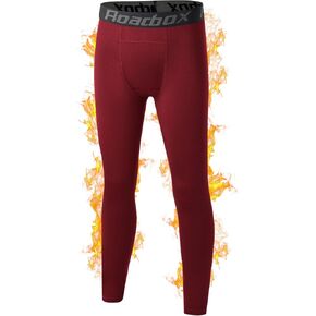 Roadbox Youth Boys' Thermal Compression Pants, Fleece Lind Base Layer Sports Leggings, Athletic Tights for Cold Weather in Saudi Arabia