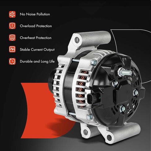 A-Premium Alternator Compatible with Chevrolet & Buick Models - Malibu 2013-2015, Impala 2014-2015, Regal 2014-2017, Envision 2017-2020, 2.0L 2.5L, 12V 130A 5-Groove Decoupler Pulley CW in Saudi Arabia