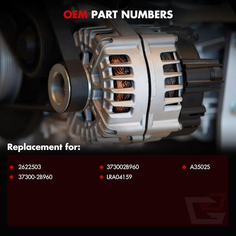 Alternator Fit for Hyundai for Elantra GT 1.6L 2018-2020 for Hyundai for Elantra 1.6L 2017-2020 for Kia for Sorento 2.4L 2011-2012, Replace 37300-2B960 2622503 in Kuwait