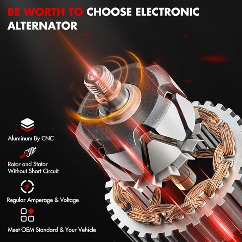 Alternator Fit for Hyundai for Elantra GT 1.6L 2018-2020 for Hyundai for Elantra 1.6L 2017-2020 for Kia for Sorento 2.4L 2011-2012, Replace 37300-2B960 2622503 in Kuwait