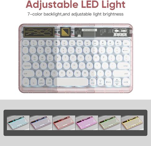 لوحة مفاتيح Omoton Bluetooth لـ iPad ، لوحة المفاتيح اللاسلكية لجهاز الكمبيوتر اللوحي للكمبيوتر الشخصي ، لوحة مفاتيح متعددة الأجهزة قابلة لإعادة الشحن ، متوافقة مع iOS android Windows ، Black Transparent in Kuwait