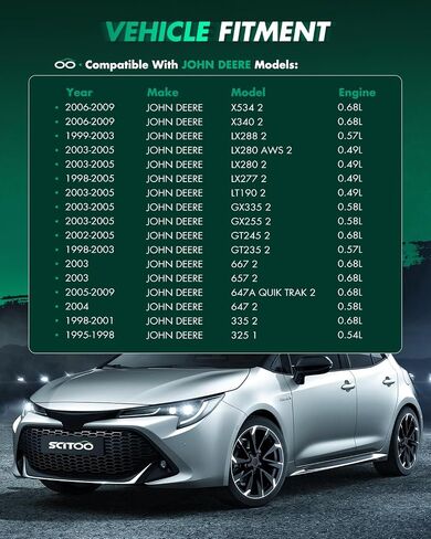 SCITOO Starters AM133636 مناسب لجزازات John Deere - Z-Trak 657/ 657A/667/667A/727/ 727A جميعها لـ Kawasaki 23HP لجرارات Kubota - Lawn T1770 2005-Bk FH GH500V 17HP Gas in Saudi Arabia