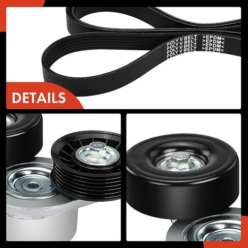 A-Premium Engine Serpentine Belt Drive Kit Compatible with Dodge Ram 1500 2500 2002-2003, Durango 2000-2003, Dakota 2000-2003 - SOHC 3.7L 4.7L in Saudi Arabia