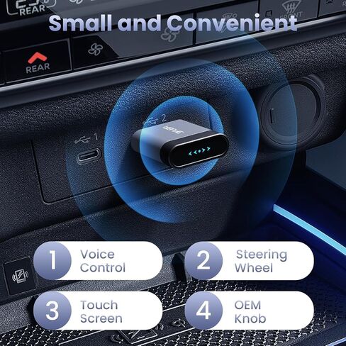 محول CarPlay Mini اللاسلكي لـ iPhone ، محول CarPlay USB/Type C ، ترقية سهلة من السلكية إلى اللاسلكي ، والتوصيل والتشغيل ، والتصميم المدمج لتوصيل السيارات السلس ، والأسود in Kuwait