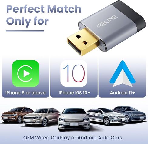 محول CarPlay Mini اللاسلكي لـ iPhone ، محول CarPlay USB/Type C ، ترقية سهلة من السلكية إلى اللاسلكي ، والتوصيل والتشغيل ، والتصميم المدمج لتوصيل السيارات السلس ، والأسود in Kuwait