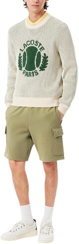 Lacoste Men's Non-Brushed Fleece Cargo Shorts, Khaki, XX-Large in Saudi Arabia