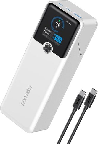 140W Power Bank, 20000mAh Laptop Portable Charger with Smart Digital Display and PD/QC3.0 Fast Charging, 3-Port Output for MacBook, Dell, iPhone 16/15/14 Series, Samsung, iPad, AirPods More in Kuwait