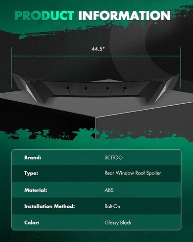 SCITOO ABS جناح سبويلر يناسب 1998-2005 لكزس لـ GS300، 1998-2000 لكزس لـ GS400، 2001-2005 لكزس لـ GS430 1 قطعة جناح سبويلر خلفي أسود غير لامع in Saudi Arabia