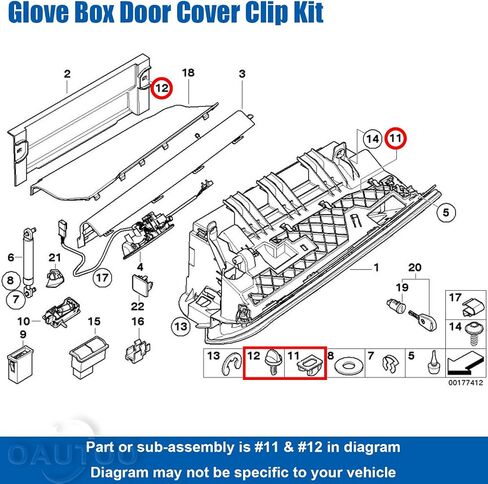 10 مجموعات من OAUTOO مشبك غطاء باب صندوق القفازات، تركيبات تركيب المصابيح الأمامية لسيارات BMW 51-71-1-916-197، 199 E30 E36 E90 E92 E60 E61 E32 E31 E24 E28 E53 in Saudi Arabia