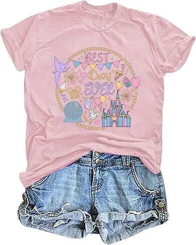 Magical Shirt for Women Best Day Graphic T-Shirt Magic Kingdom Shirts Family Holiday Vacation Short Sleeve Tee Tops in Saudi Arabia