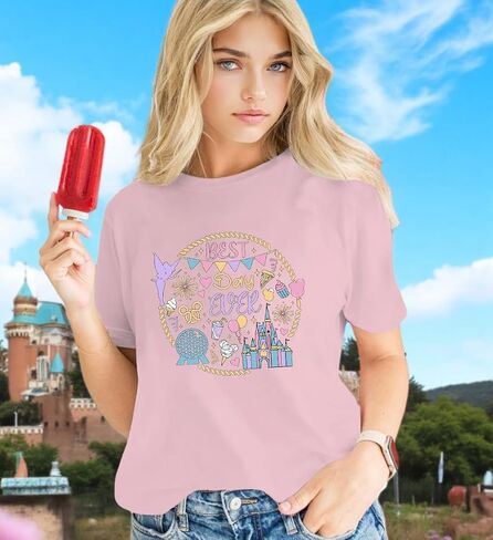 Magical Shirt for Women Best Day Graphic T-Shirt Magic Kingdom Shirts Family Holiday Vacation Short Sleeve Tee Tops in Saudi Arabia