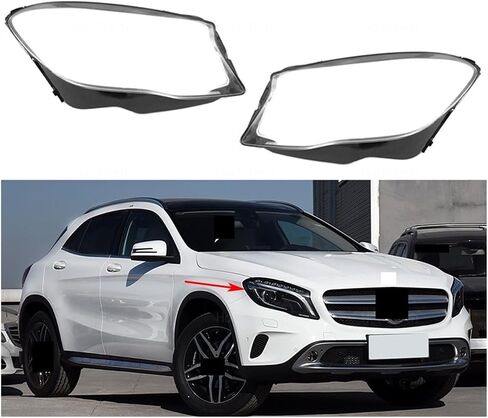 Lampshade Cover Compatible For Benz GLA X156 2014-2017 Headlight Protector Clear PC Lens Cover in Saudi Arabia