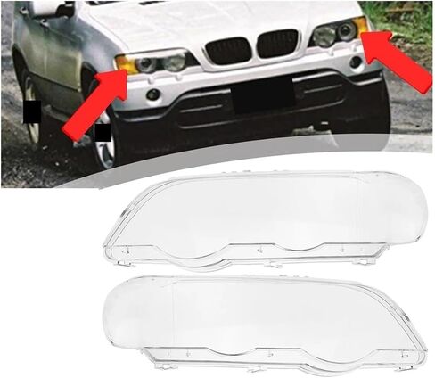 Right/Left Car Headlight Cover Compatible For BMW X5 E53 1998 1999 2000 2001 2002 2003 Headlight Lens Cover Lampcover Cover Lampshade Shell(Only Left Side) in Saudi Arabia