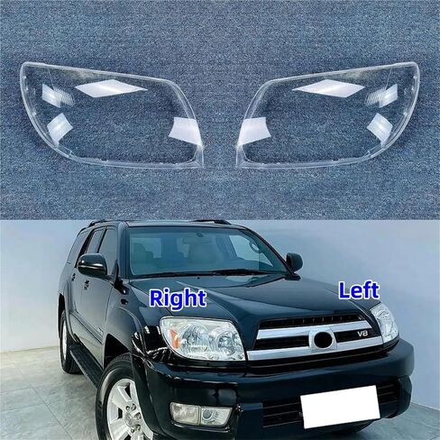 غطاء المصباح الأمامي للسيارة غطاء زجاجي للعدسات متوافق مع Toyota 4Runner 2003 2004 2005 أغطية المصابيح الأمامية شفافة عاكس الضوء علبة مصباح إضاءة السيارات (1 قطعة الجانب الأيمن) in Kuwait