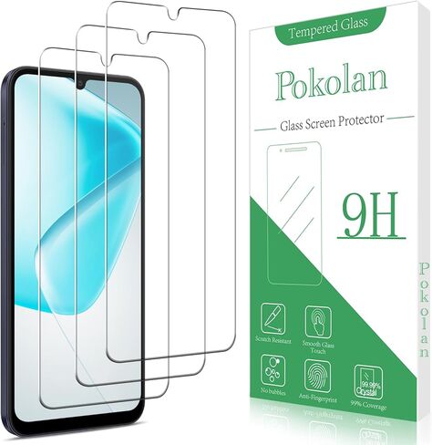 واقي شاشة Pokolan [3-Pack] لهاتف Samsung Galaxy A03s، زجاج مقسى Galaxy A03، صلابة 9H، مضاد للخدش، صديق للحافظة، خالٍ من الفقاعات in Kuwait