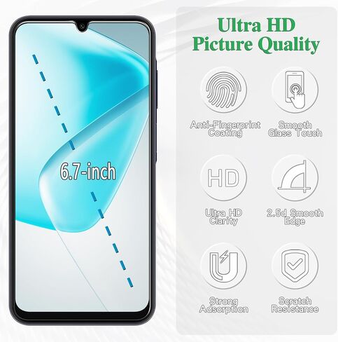 واقي شاشة Pokolan [3-Pack] لهاتف Samsung Galaxy A03s، زجاج مقسى Galaxy A03، صلابة 9H، مضاد للخدش، صديق للحافظة، خالٍ من الفقاعات in Kuwait