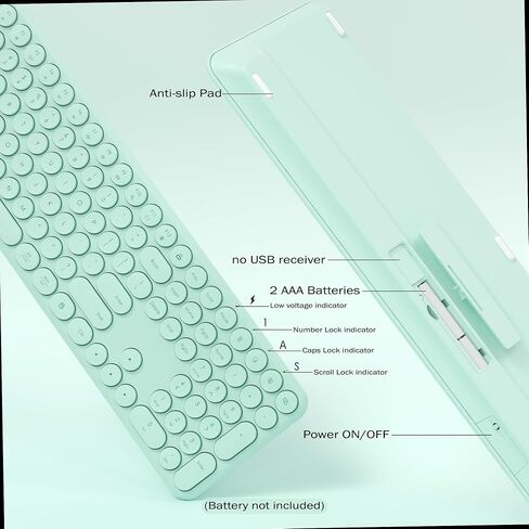 Wireless Keyboard and Mouse Combo, 110 Round Quiet Keys, Adjustable Optical Mouse, Share 1xUSB Receiver, Power Switch, for Windows Mac(Blue) in Saudi Arabia