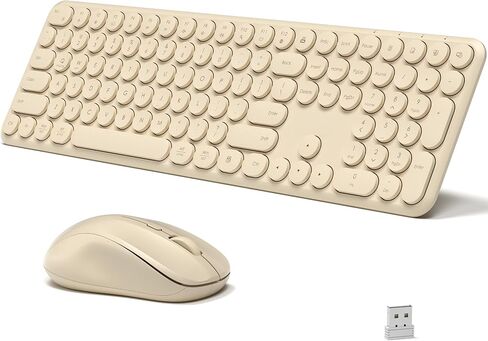 Wireless Keyboard and Mouse Combo, 110 Round Quiet Keys, Adjustable Optical Mouse, Share 1xUSB Receiver, Power Switch, for Windows Mac(Blue) in Saudi Arabia