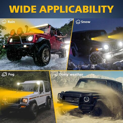 4WDKING العنبر 3 بوصة LED القرون أضواء مكعب 2 قطعة 40 واط LED على الطرق الوعرة العمل القيادة خندق ضوء شاحنة الضباب مصباح الذيل ضوء IP69K مقاوم للماء لشاحنة جيب سيارات رانجلر ATV UTV قارب in Kuwait