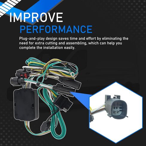 4-Pin Trailer Hitch Wiring Harness Kit Vehicle-Side Custom Compatible with 2015-2024 Ford Transit-150 250 350 HD Cargo Van Standard 4 Way Flat Trailer Connector Plug Replaces 56327 in Saudi Arabia