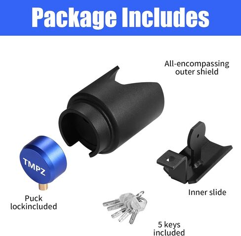 TMPZ Upgraded Heavy Duty Steel Trailer Hitch Lock for 2-5/16 Inch Couplers – Coupler Lock Secures Safety Chains, Anti-Theft Weatherproof Protection for RV, Boat, Camper & Utility Trailers (Blue) in Saudi Arabia