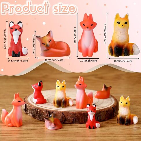 40 Pcs Mini Resin Fox Figurines Bulk Miniature Foxes Figures Cute Woodland Animal Tabletop Tray Statue for Home Desktop Micro Landscape Decor Gift Woodland Animals Christmas Party Favors in Saudi Arabia