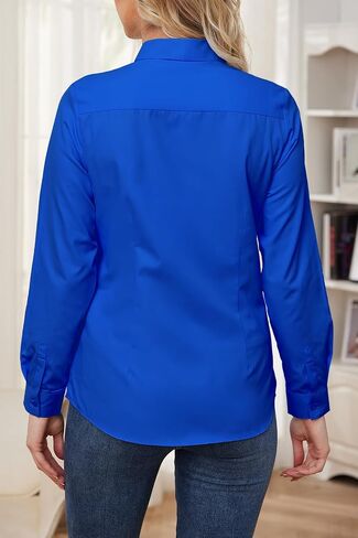 Wrinkle Free Womens Button Down Shirts for Women Long Sleeve Stretch Business Office Formal Work Blouses Tops in Kuwait