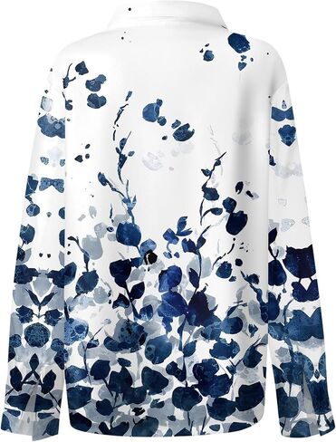 Long Sleeve Button Down Shirts for Women Business Casual Work Blouses Vintage Floral Printed Tops Halloween Shirts in Saudi Arabia