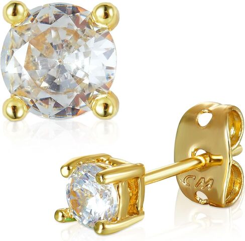 14k Brass Diamond Stud Earrings,Cut Cubic Zirconia Stud Earrings For Women,Jewellery Gift for Her in Saudi Arabia