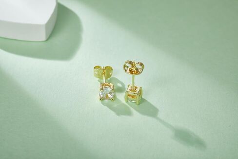 14k Brass Diamond Stud Earrings,Cut Cubic Zirconia Stud Earrings For Women,Jewellery Gift for Her in Saudi Arabia