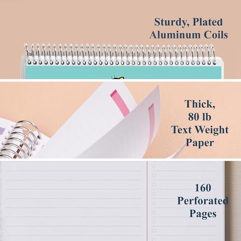 Erin Condren 7" X 9" Spiral Bound Productivity Notebook - Hello Kitty Meadows, 160 Lined Page & To Do List Organizer Notebook, 80Lb Thick Mohawk Paper, Stickers Included in Saudi Arabia