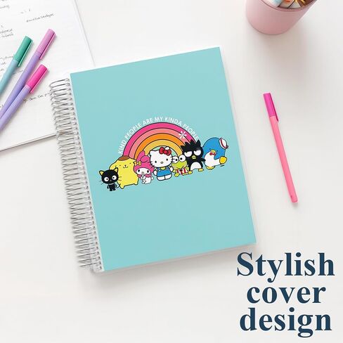 Erin Condren 7" X 9" Spiral Bound Productivity Notebook - Hello Kitty Meadows, 160 Lined Page & To Do List Organizer Notebook, 80Lb Thick Mohawk Paper, Stickers Included in Saudi Arabia