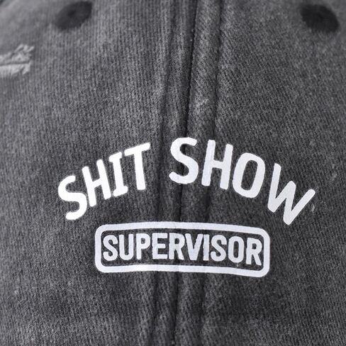 Shit Show مطبوعة قبعة بيسبول خمر مغسولة للجنسين شبكة قبعات سائقي الشاحنات تنفس قابل للتعديل جولف قبعات الشمس للنساء والرجال رمادي in Saudi Arabia
