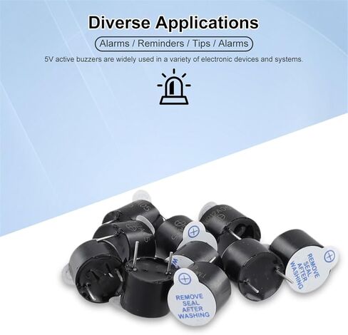 10PCS Active Buzzer Active Buzzer Alarm 5V Buzzer Alarm Ringer 12 * 9.5mm Magnetic Long Continous Beep Tone in Saudi Arabia