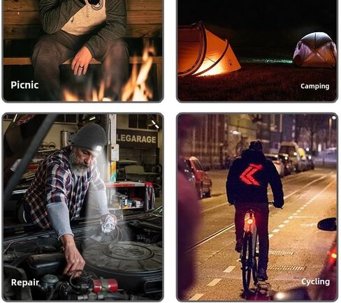 قبعة صغيرة LED للجنسين مع ضوء، قبعة مصباح أمامي LED قابلة لإعادة الشحن عبر USB، قبعة صغيرة محبوكة بإضاءة ليلية وقبعة مصباح يدوي in Kuwait